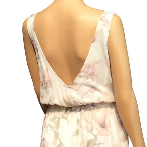 Show Me Your Mumu Women's Size S Maxi Dress White Pink Floral Fairy Flowy Beach - Picture 5 of 9